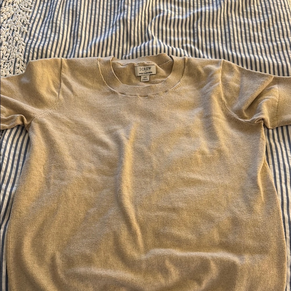 J.Crew Classic Beige Knit Top with cashmere